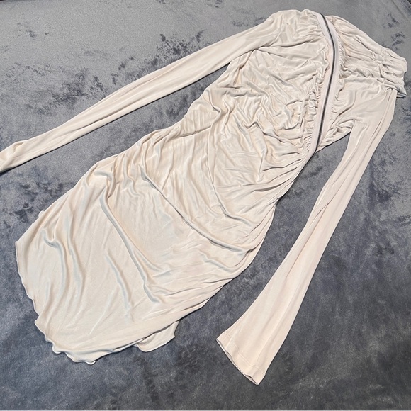 ALLSAINTS NWOT GISELE ROUCHED BODYCON ZIP DRESS - Picture 12 of 16